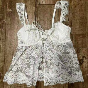 Victoria’s Secret Dream Angels Wicked Unlined Lace Flyaway Bra Top Size M